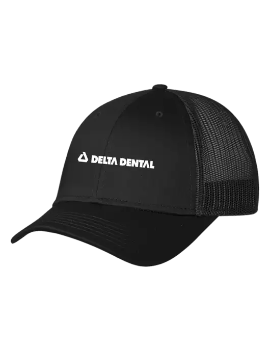 Black Mesh Trucker Cap Snap Back w/Delta Dental