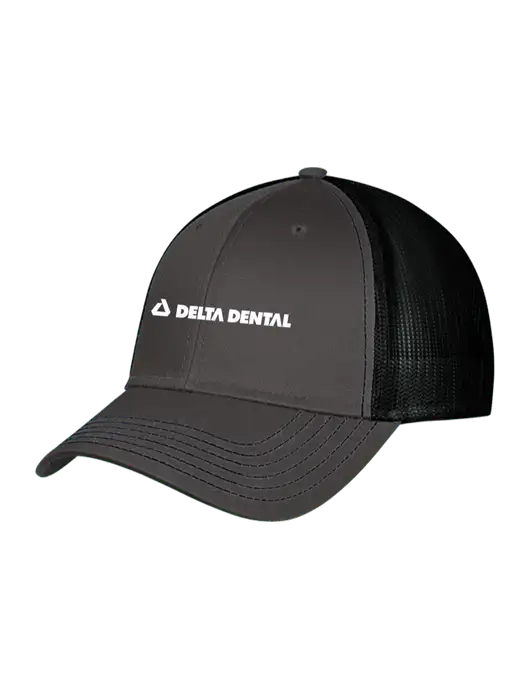 Charcoal & Black Mesh Trucker Cap Snap Back w/Delta Dental