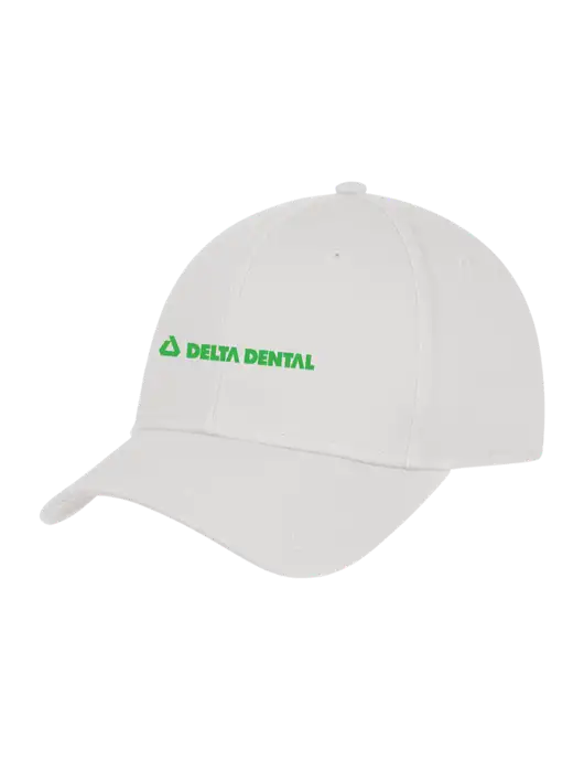 White Structured Cap Hook & Loop w/Delta Dental