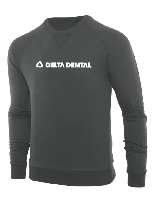 Allmade Charcoal Grey Organic French Terry Crewneck Sweatshirt w/Delta Dental
