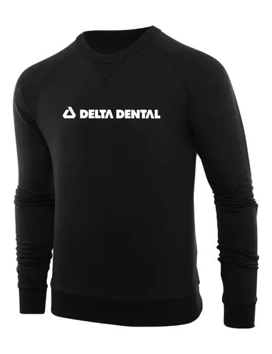 Allmade Deep Black Organic French Terry Crewneck Sweatshirt w/Delta Dental