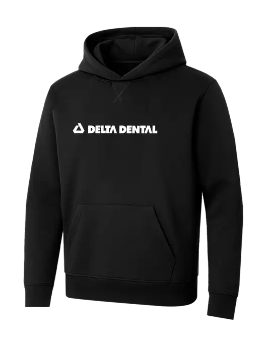 Allmade Deep Black Organic French Terry Pullover Hoodie w/Delta Dental