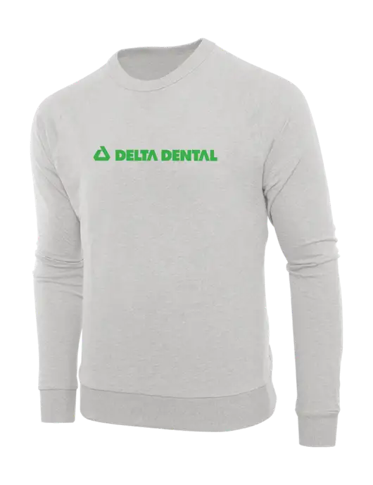Allmade Granite Grey Heather Organic French Terry Crewneck Sweatshirt w/Delta Dental
