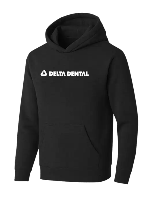 BELLA+CANVAS Black Heather Sponge Fleece Pullover Hoodie w/Delta Dental