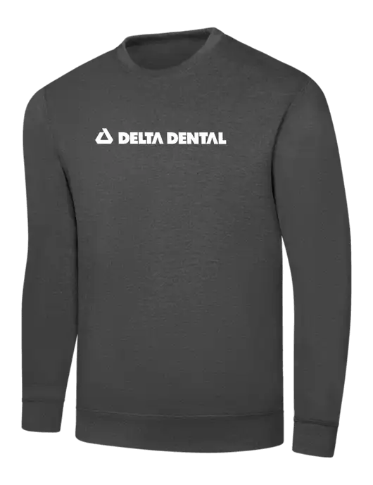 Charcoal 7.8 oz Ring Spun Crew Sweatshirt w/Delta Dental