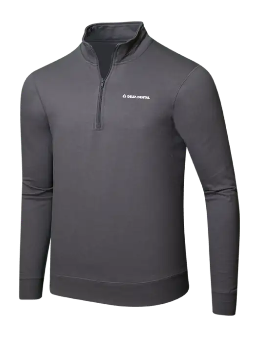 Charcoal 8.5 oz Ring Spun 1/4 Zip Pullover Sweatshirt w/Delta Dental