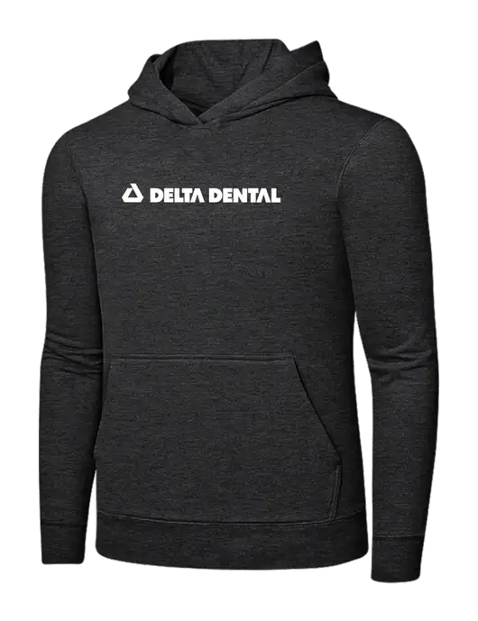 Dark Heather Grey 7.8 oz Ring Spun Hooded Sweatshirt w/Delta Dental