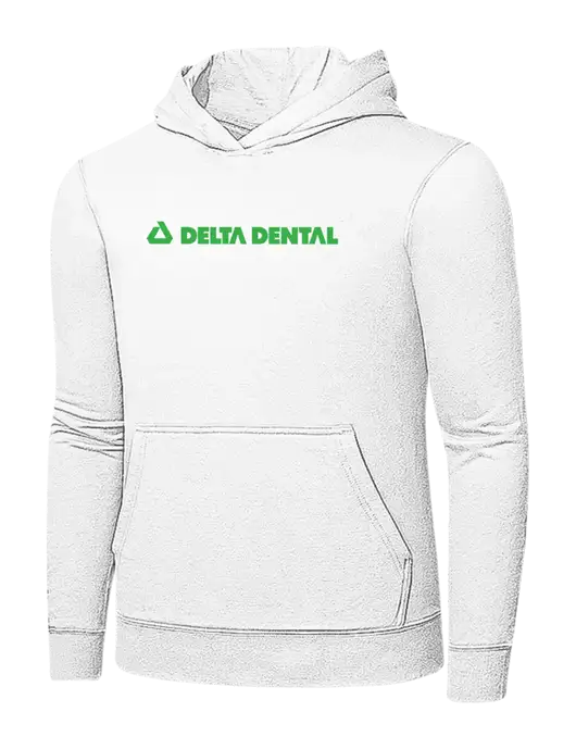 White 7.8 oz Ring Spun Hooded Sweatshirt w/Delta Dental