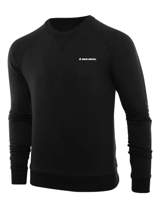 Allmade Deep Black Organic French Terry Crewneck Sweatshirt w/Delta Dental