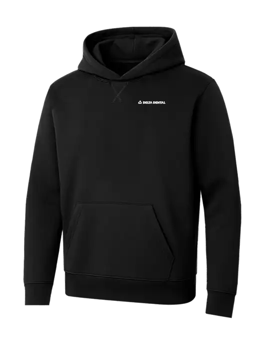 Allmade Deep Black Organic French Terry Pullover Hoodie w/Delta Dental
