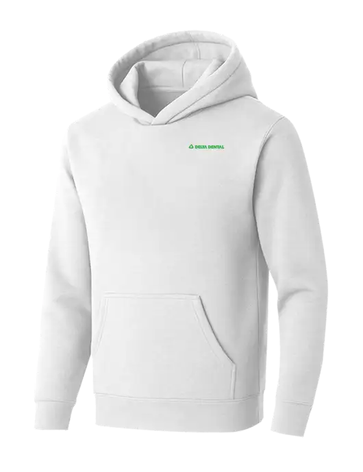 BELLA+CANVAS Heathered White Sponge Fleece Pullover Hoodie w/Delta Dental