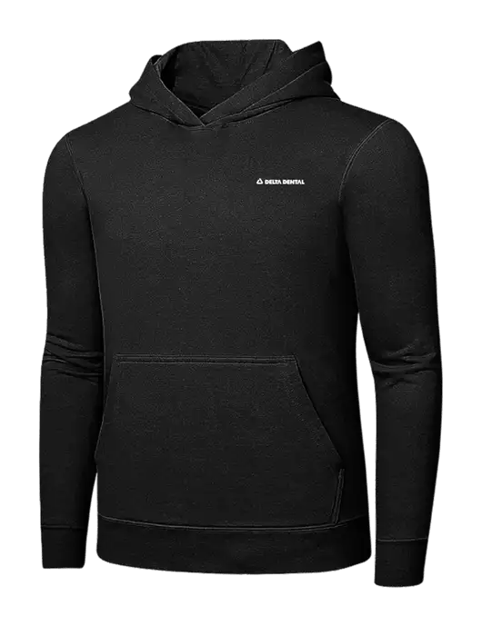 Jet Black 7.8 oz Ring Spun Hooded Sweatshirt w/Delta Dental