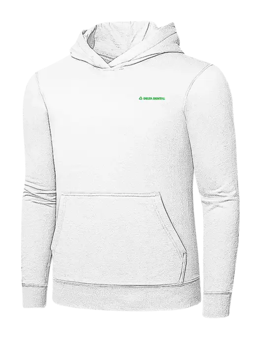 White 7.8 oz Ring Spun Hooded Sweatshirt w/Delta Dental