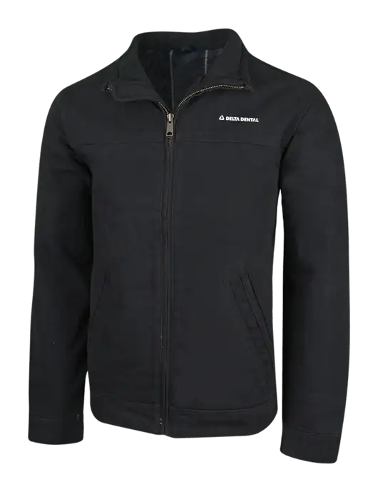 Cornerstone Black Washed Duck Cloth Flannel Lined Work Jacket w/Delta Dental
