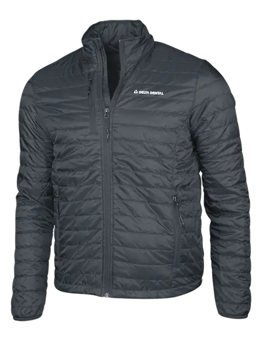 Dark Grey Puffy Packable Jacket w/Delta Dental