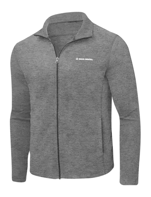 Medium Grey Heather Microfleece Full-Zip Jacket w/Delta Dental