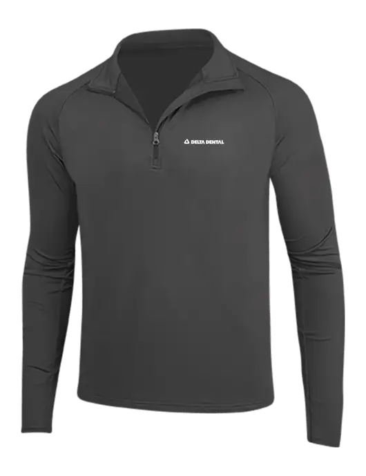 Charcoal Grey Sport Wick Stretch 1/4 Zip Pullover w/Delta Dental