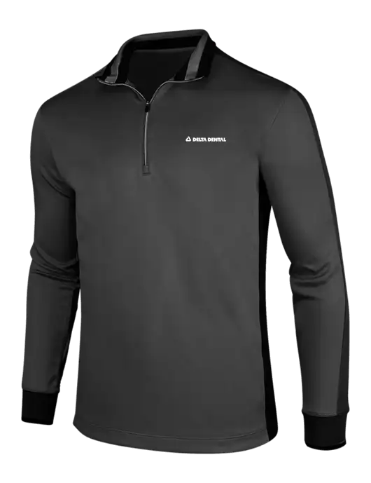 NIKE Anthracite Heather/Black Dry-Fit 1/2 Zip Cover-Up w/Delta Dental