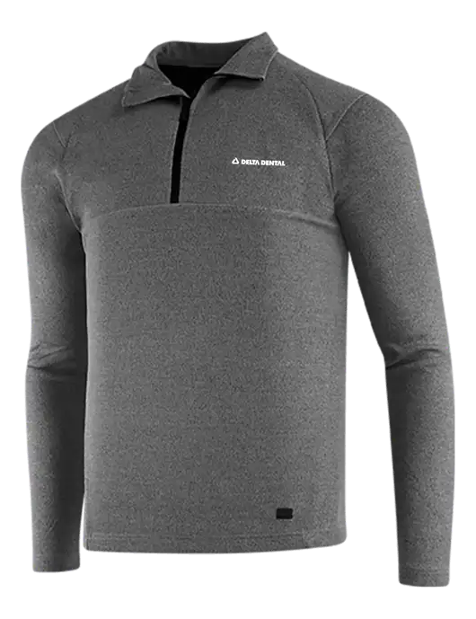 OGIO Dark Grey Heather Transition 1/4 Zip Pullover w/Delta Dental