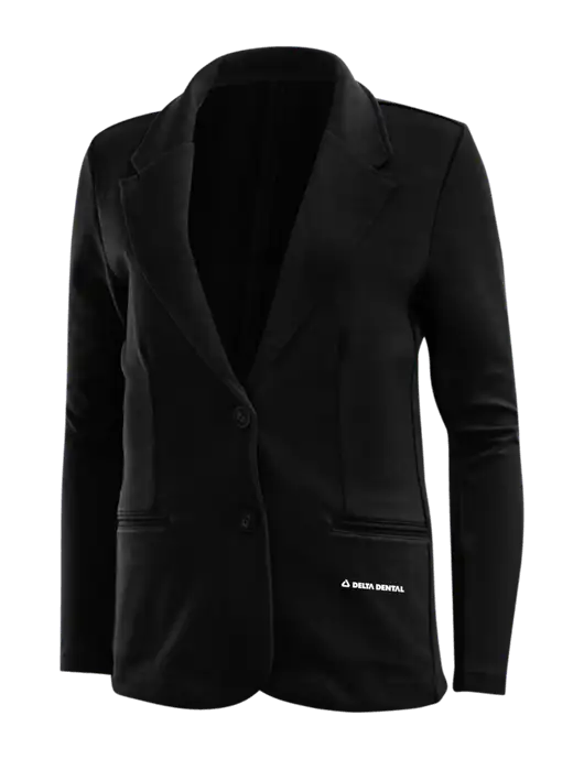 Black Womens Knit Blazer w/Delta Dental