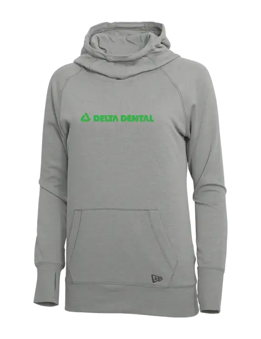 New Era Shadow Grey Heather Womens Tri-Blend Fleece Pullover Hoodie w/Delta Dental