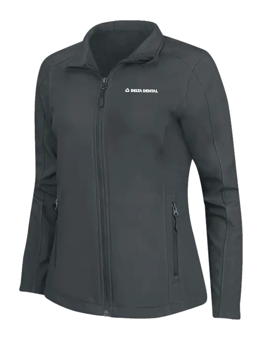 Charcoal Grey Womens Core Soft Shell Jacket w/Delta Dental