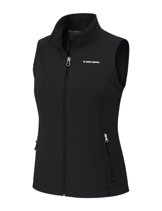 Black Womens Core Soft Shell Vest w/Delta Dental
