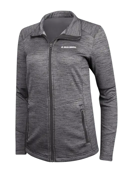Womens Dark Grey Digi Stripe Fleece Jacket w/Delta Dental