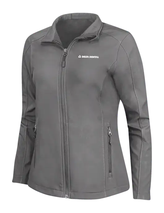 Medium Grey Womens Core Soft Shell Jacket w/Delta Dental
