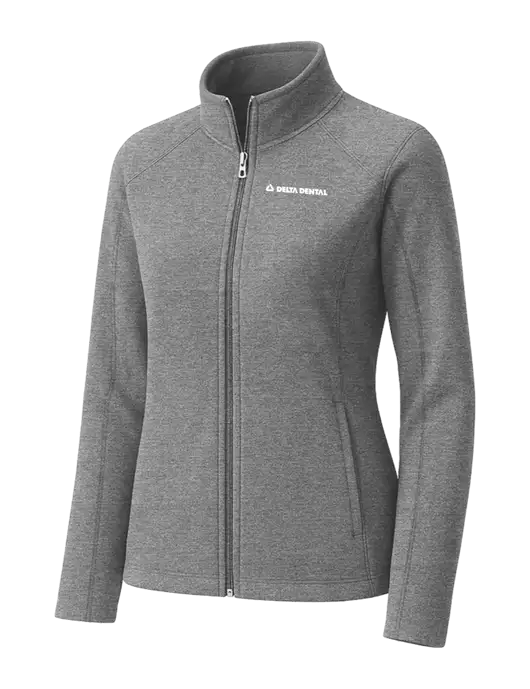 Medium Grey Womens Heather Microfleece Full-Zip Jacket w/Delta Dental