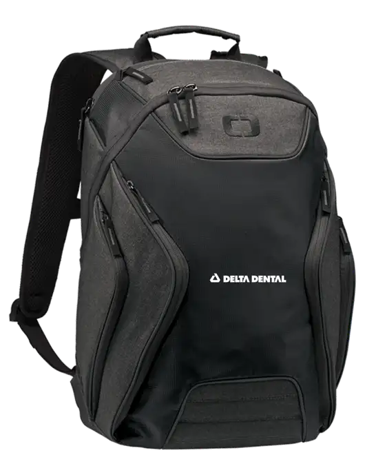 OGIO Black/Heather Grey Hatch Laptop Backpack
 w/Delta Dental