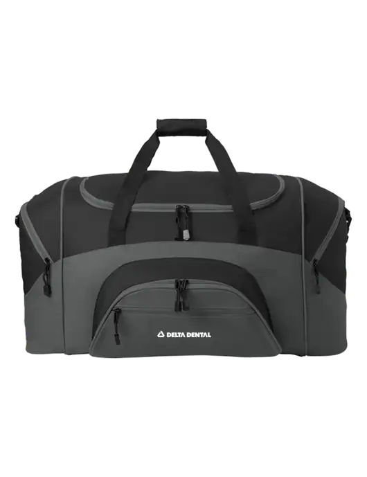 Standard Colorblock Black/Dark Grey Sport Duffel w/Delta Dental